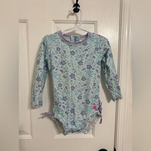 RuffleButts 3T Fairytale Garden Long Sleeve Rashguard